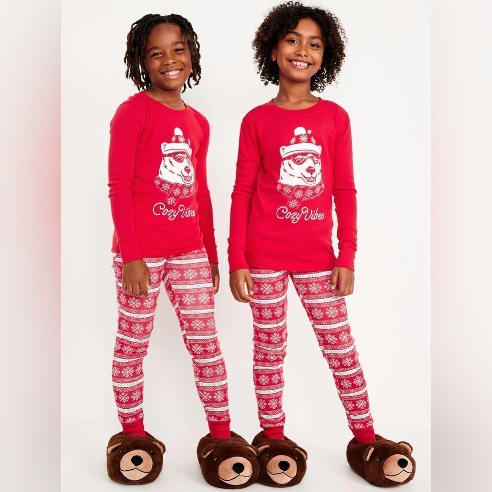 Gender-Neutral Graphic Snug-Fit Pajama Set for Kids